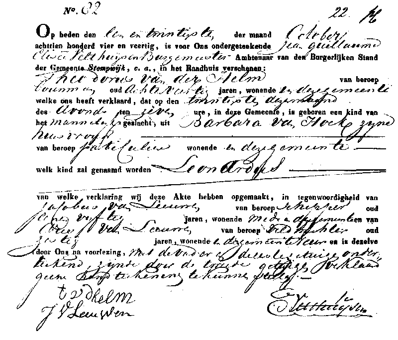 18441021 geb akte 82 Leonardus zv T vd Helm - B vd Hoek